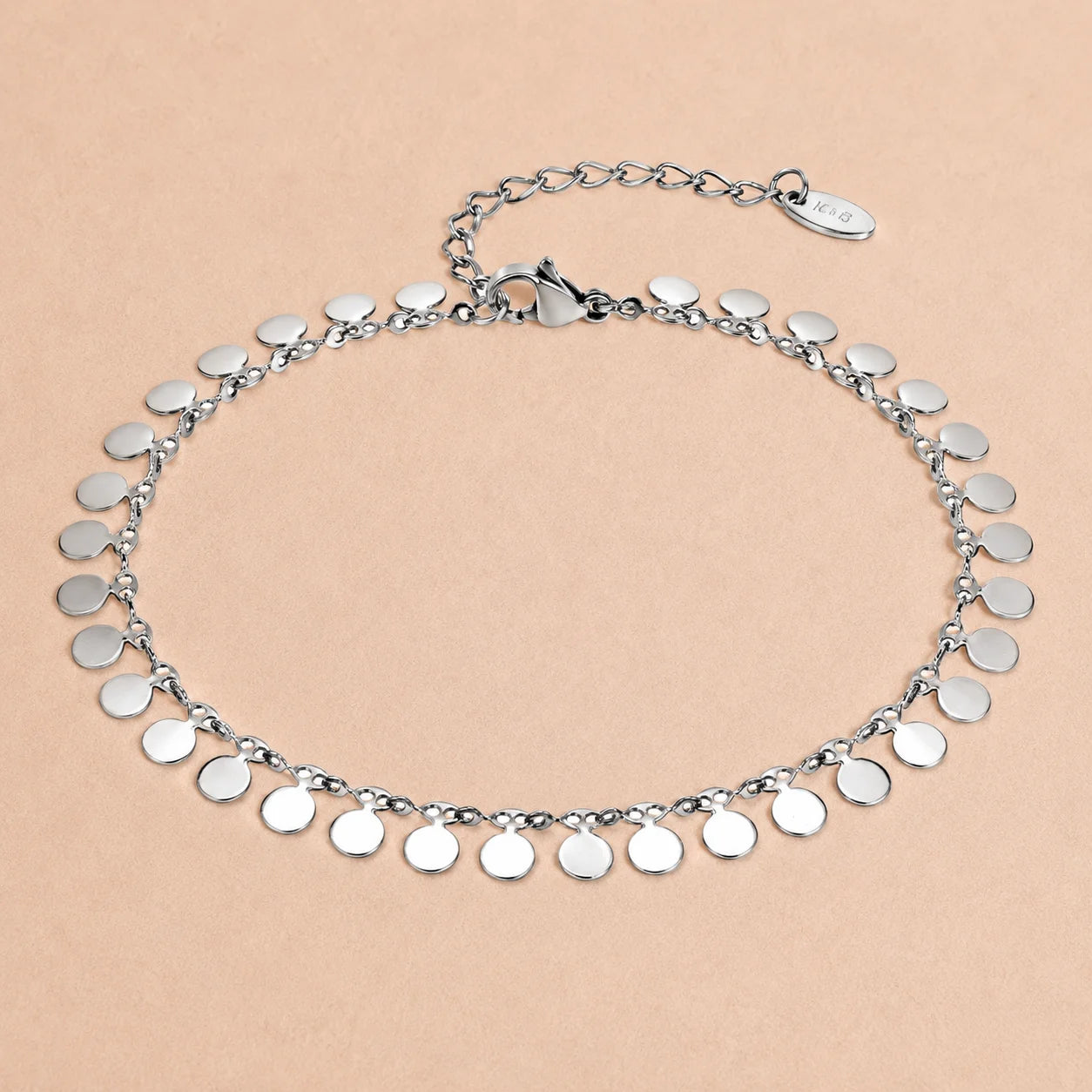 Full-gloss Disc Tassel Anklet for Women Stainless Steel Gold Color  Minimalist Anklets Daily Beach Holiday Jewelry New Trend