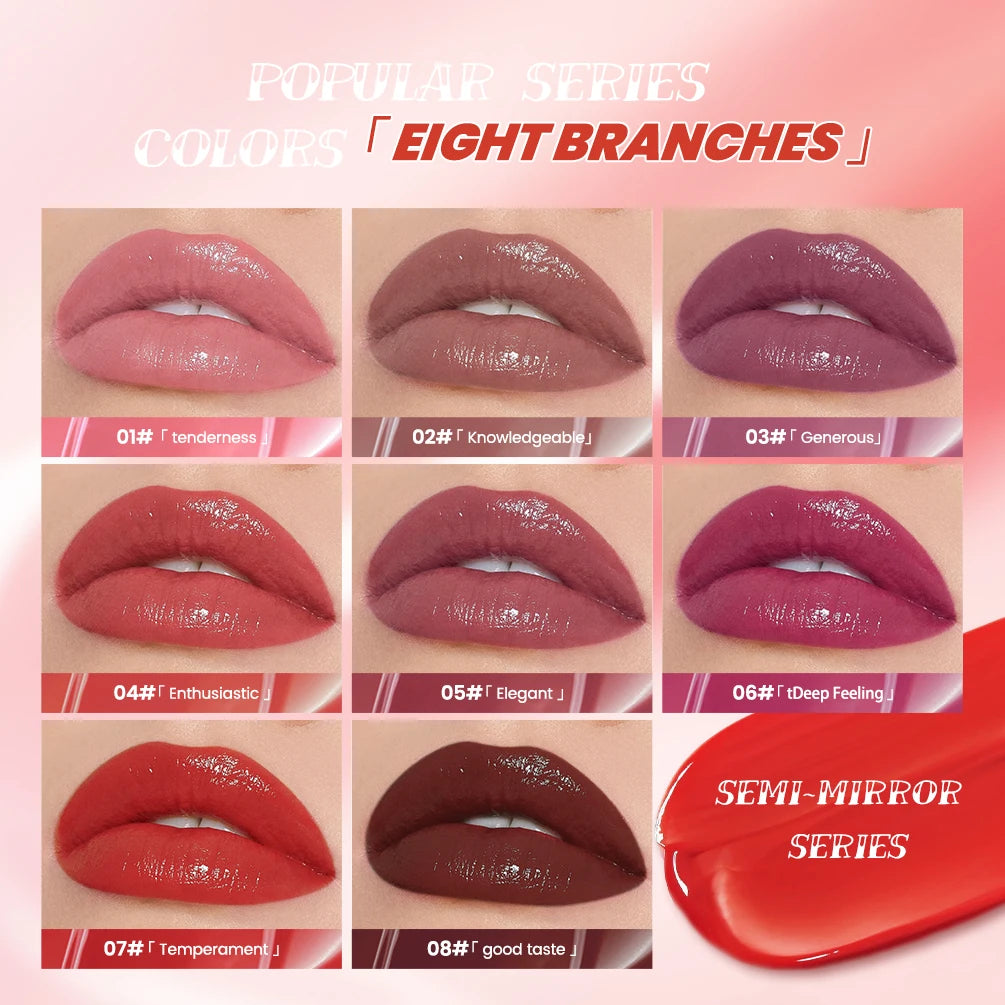 QIBEST Watery Gloss Lip Glaze Moisturizing Long Lasting
