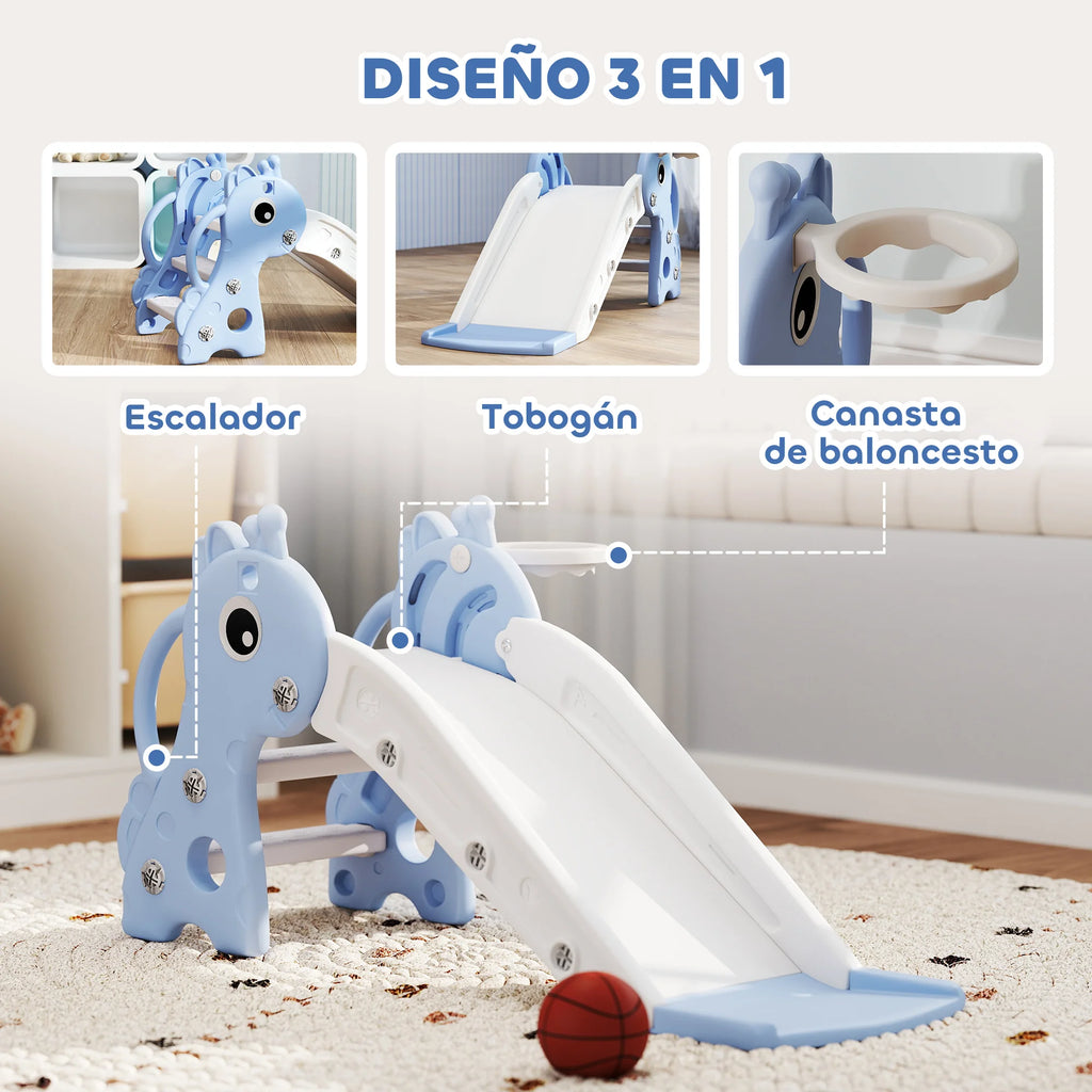 Aiyaplay 3-in-1 Children's Slide for Children from 1-3 Years Old 106X51.5X52 cm Blue