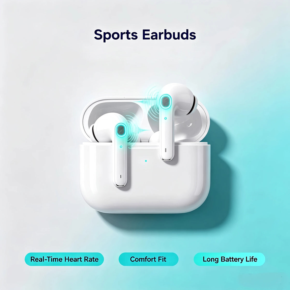 ZZLOVE Heart Rate Monitoring Wireless Headphones TWS Earbuds