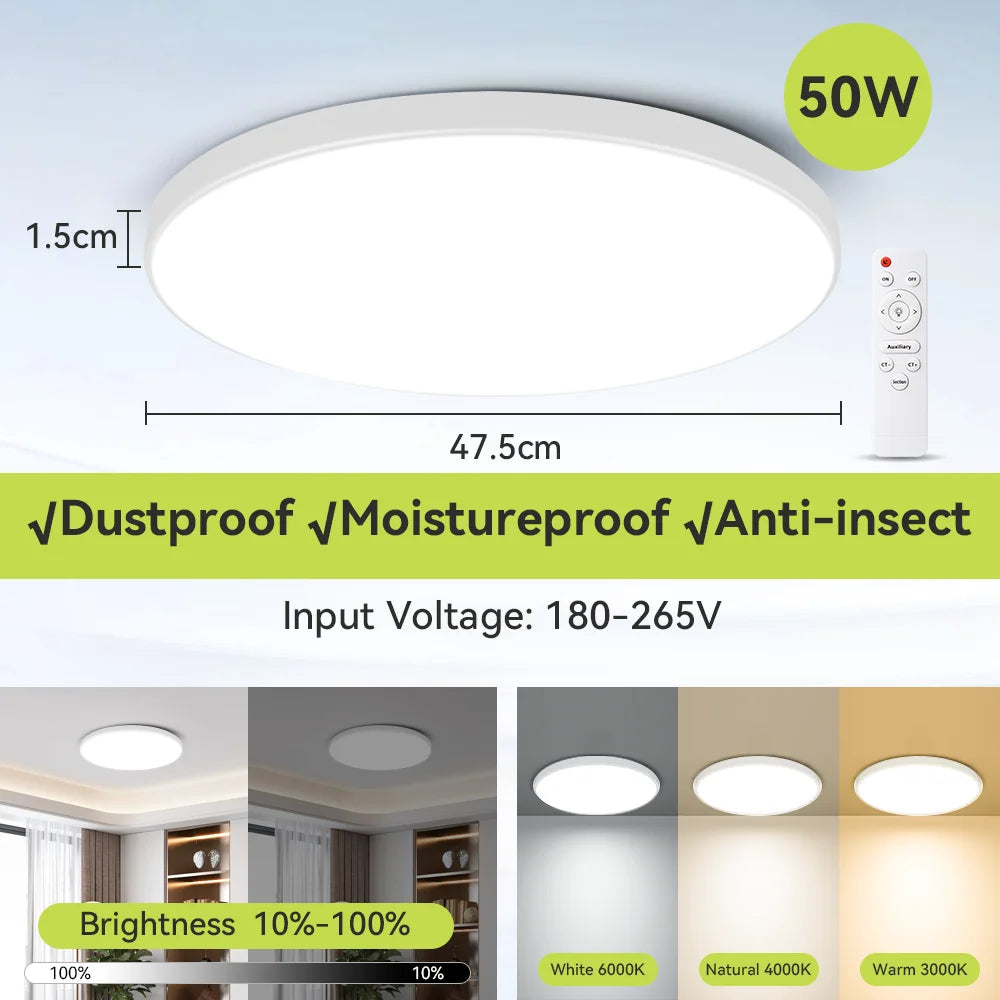 Modern Ceiling Lamp With Remote Control Room Decor Dimmable RGB LED Ceiling Light Fixture For Living Room Bedroom Corridor