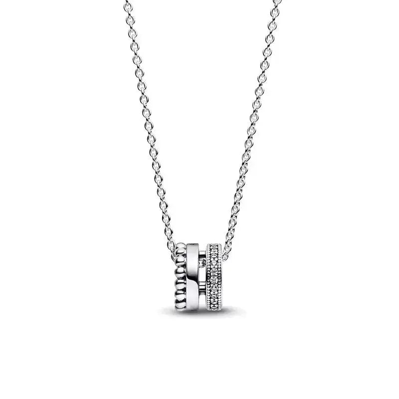 Fashionable Heart Pendant Necklace S925 Pure Silver Zircon