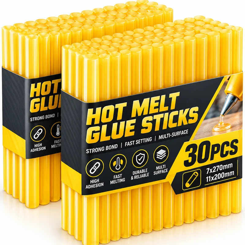 30/1pcs Yellow Translucent Hot Melt Glue Sticks Strong Adhesive