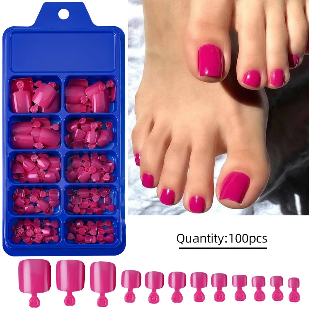 120/100Pcs Almond Fake Nails Extension Wearable Full Cover False Nail Solid Color Mid-length Stiletto/Square Press on Nails