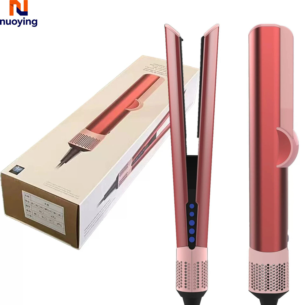 High Efficiency 2 IN 1 Hair Dryer Straightener Negative Ion Flat Iron for Wet Dry Hair Long Lasting Hairstyles