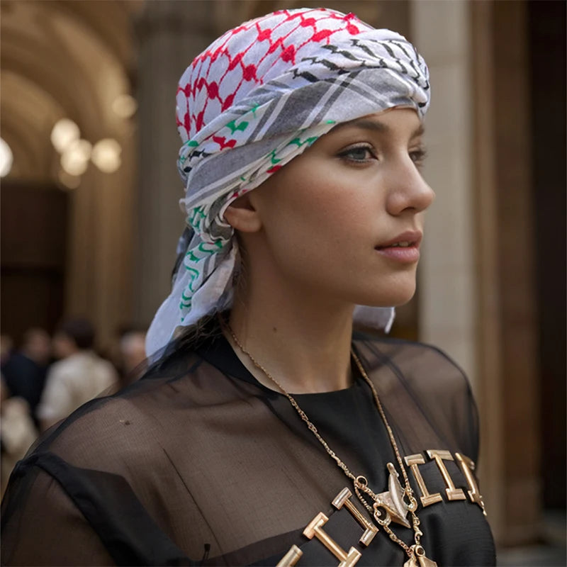 2024 Arab Styles Scarf Female Foulard Designer Plaid Print Hijab Soft Shawls and Wraps Pashmina Bandana Muslim Headscarf