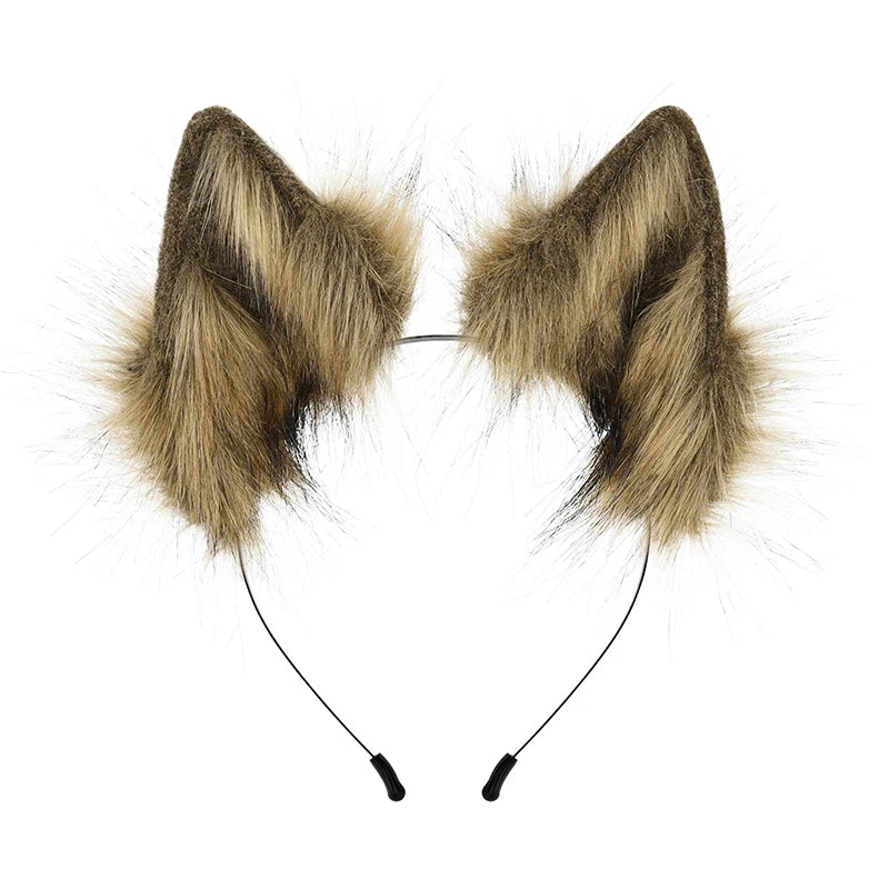 Furry Animal Cat Fox Ear Hair Hoops Adjustable Halloween