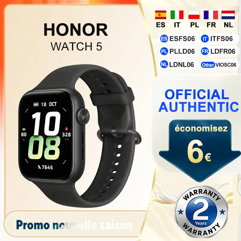 Honor Watch 5 Health Scan Precise GPS Tracking 15 Days Long Battery Life 1.85-inch