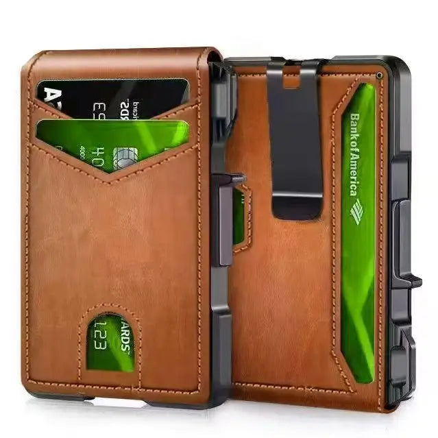 RFID Blocking Mens Wallet | Minimalist Slim Smart Pop-Up Card Holder