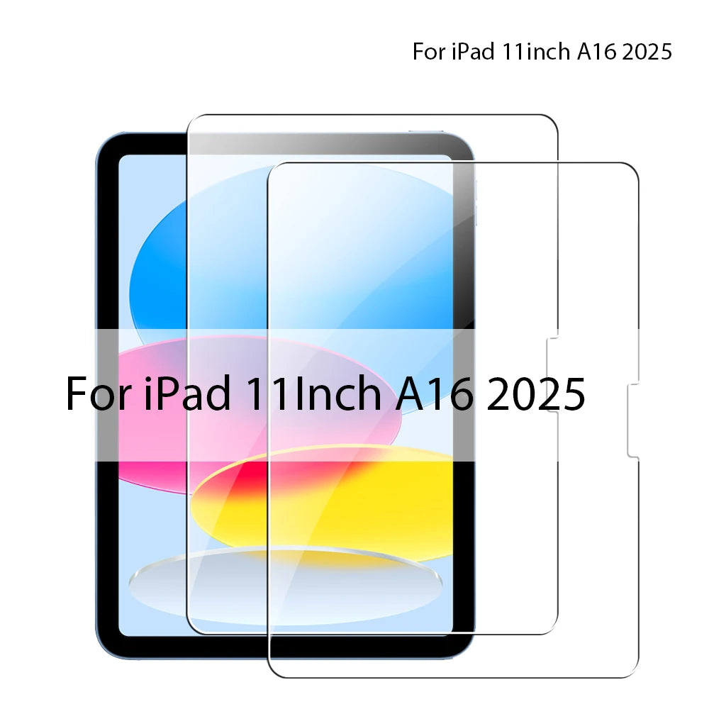 Tempered Glass Screen Protector For iPad A16 Air 13 11 5 4 M3 2025 10th Generation For iPad Pro 12.9 M4 M2 9th 7th Mini 6 7 Film