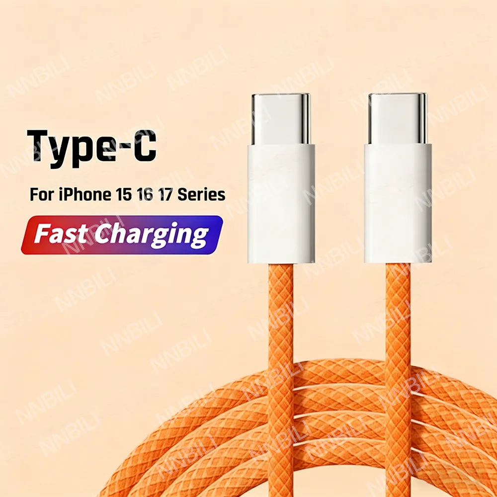 Original PD 60W Fast Charger 6A USB C to Type C Cable For iPhone 15 16 17 Pro MAX Quick Charging For Samsung S26 Xiaomi Cable