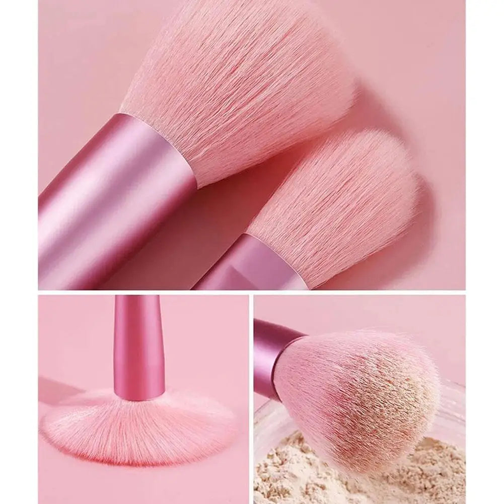 33Pcs Makeup Tools Kit Professional Soft Fluffy Makeup Brush Set Foundation Blush Eyebrow Shadow With Headband Wristband Pink
