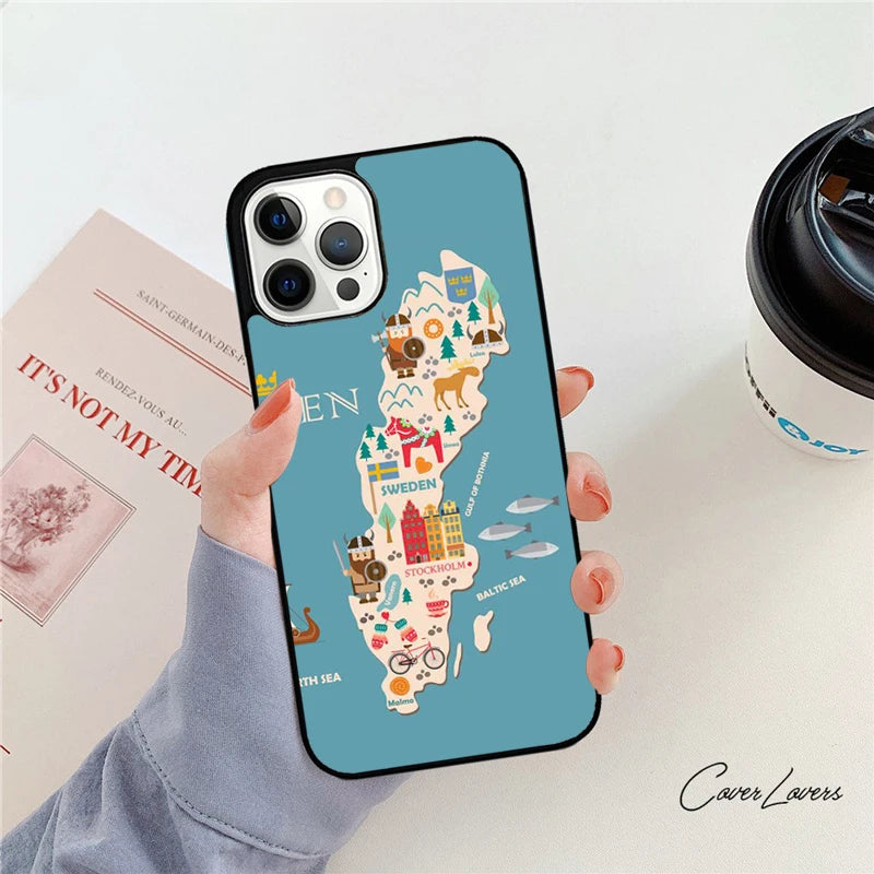 Sweden Passport Phone Case For iPhone 14 15 16 13 12 Mini Max Cover For Apple iPhone 11 Pro Max 6 8 7 Plus SE2020 Coque
