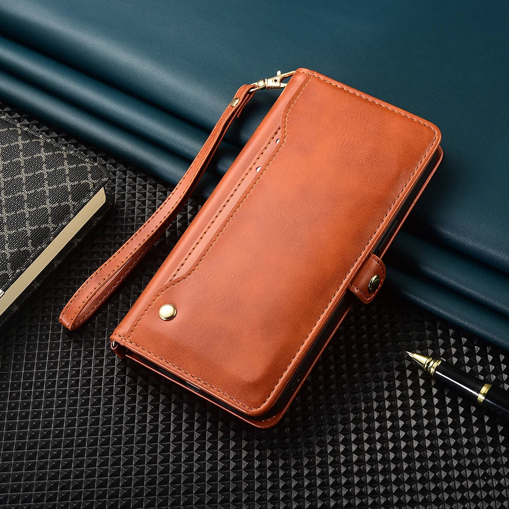 Wallet Multi-card Zipper Kickstand Magnetic Flip Leather Case