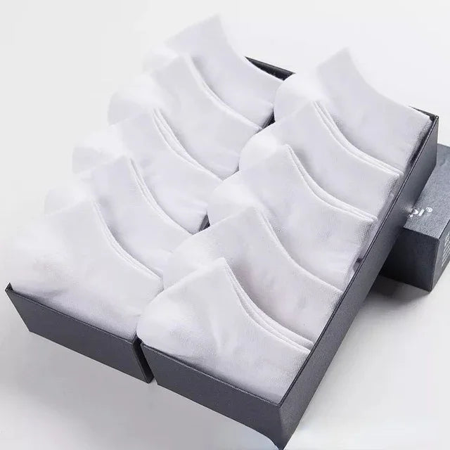 10pairs / Low Black And White Gray Cotton Socks