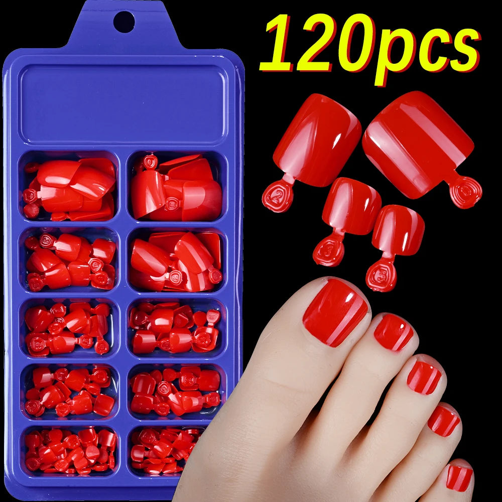120/100Pcs Almond Fake Nails Extension Wearable Full Cover False Nail Solid Color Mid-length Stiletto/Square Press on Nails