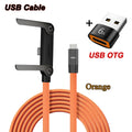 USB Type-C 240W Super Fast Charging Cable 2-in-1 Folding Holder For iPhone 15-17 Android Phone Charger Cable USB To Type-C