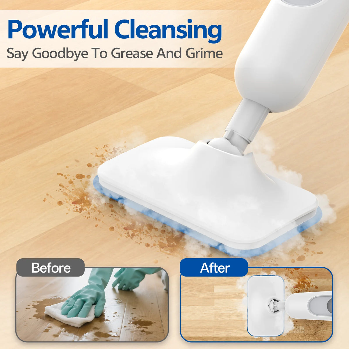 Vastorm Steam Mop Powerful 6 in 1 Handheld Scrubbing Steam Vacmop Detachable