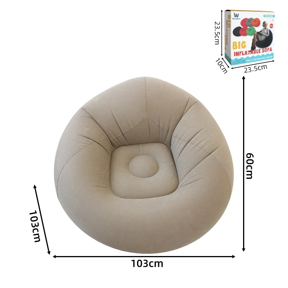 Portable Inflatable Sofa Soft Indoor Bedroom Lounge Bean Bag Chair