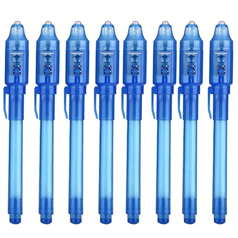 4-12pcs Invisible Ink Pen Spy Pen with UV Light Magic Marker