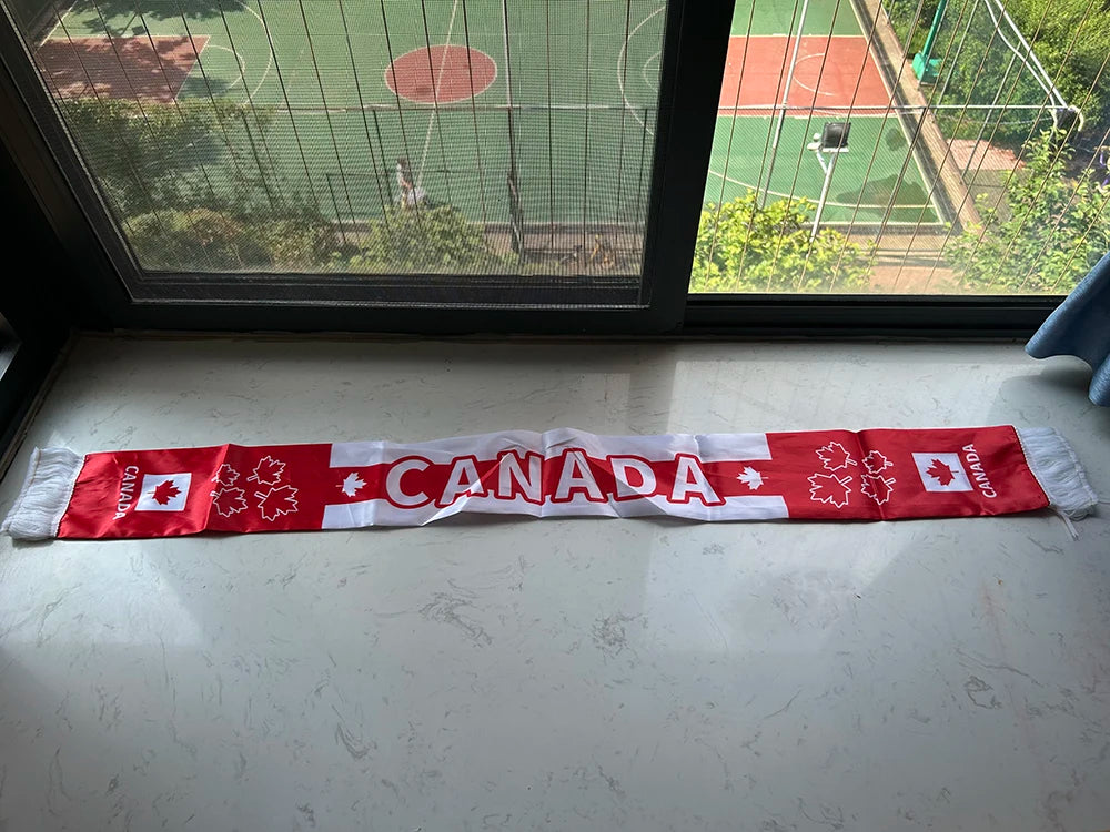 Sky Flag 2026 Canada Scarf 14x135cm Double-sided Printed Satin
