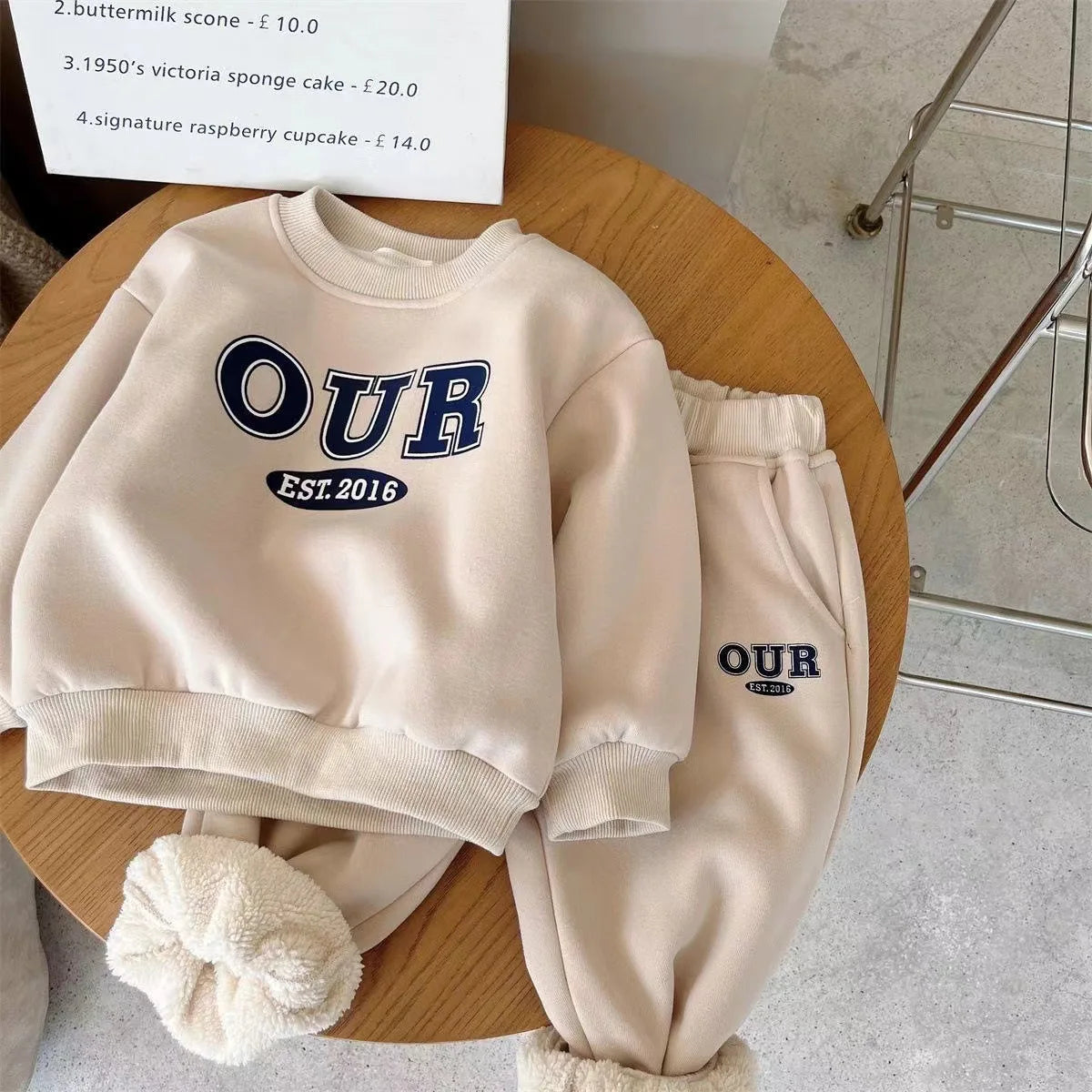 Boys Fleece Thicken Sets Winter Warm Suit Baby