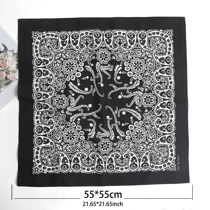 Unisex Hip Hop Women Men Bandana Scarf Punk Square Bandanas Headwear Fashion