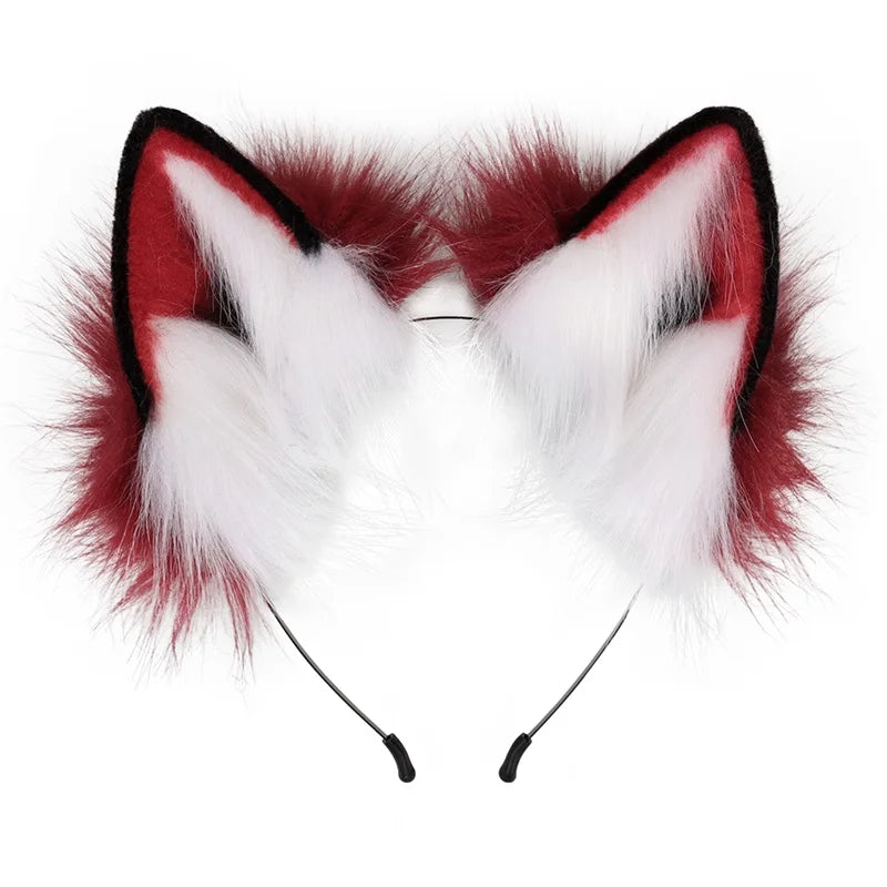 Furry Animal Cat Fox Ear Hair Hoops Adjustable Halloween
