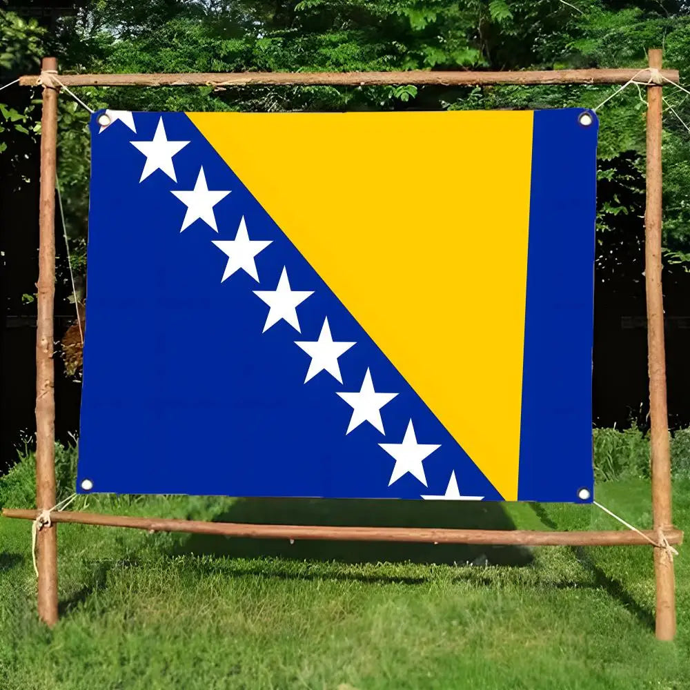 Flag of Bosnia and Herzegovina Flags Edgeless four-ring hanging