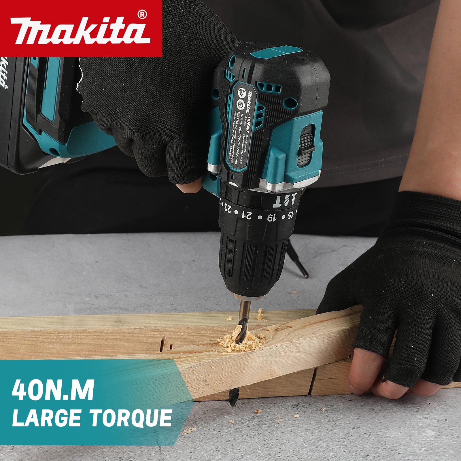 NEW 2026 Makita DDF487 18V Portable Drill,Brushless Motor,40Nm Torque,3 Working Modes,Perfect For Home Renovation