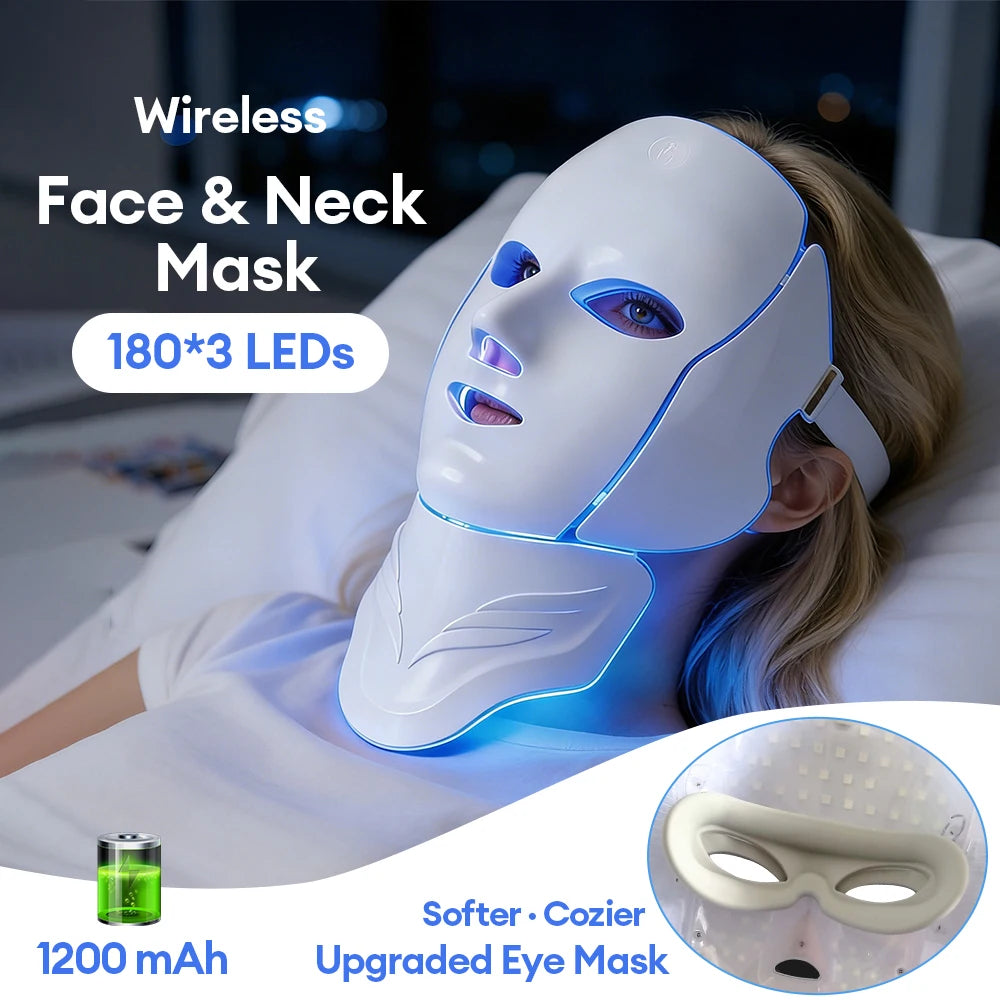 7 Colors Photon Face Neck Beauty Mask Wireless Facial LED