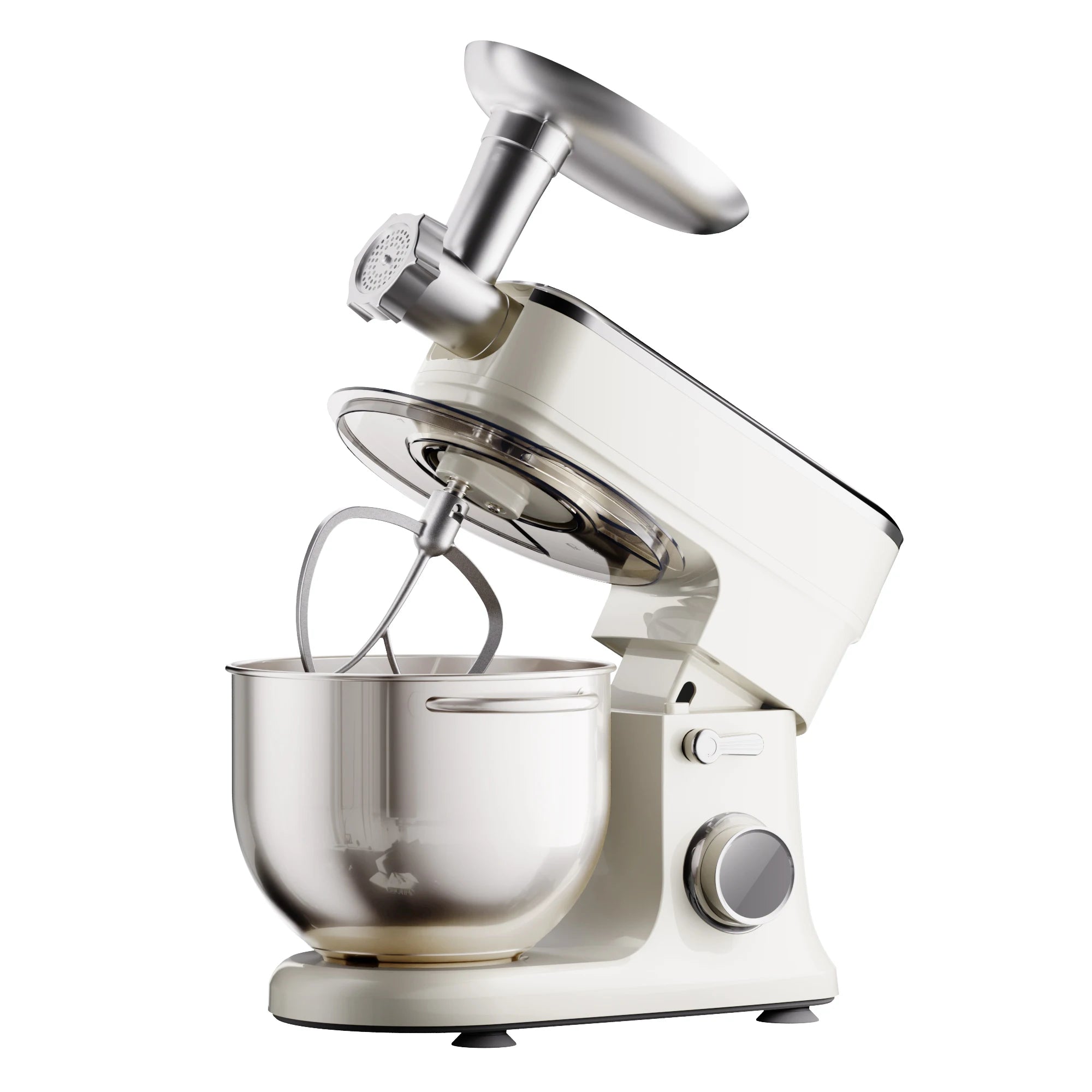 BioloMix 1200W Stand Mixer, 7L Food Mixers for Baking, with Dough Hook, Whisk & Beater, Meat Grinder Attachment