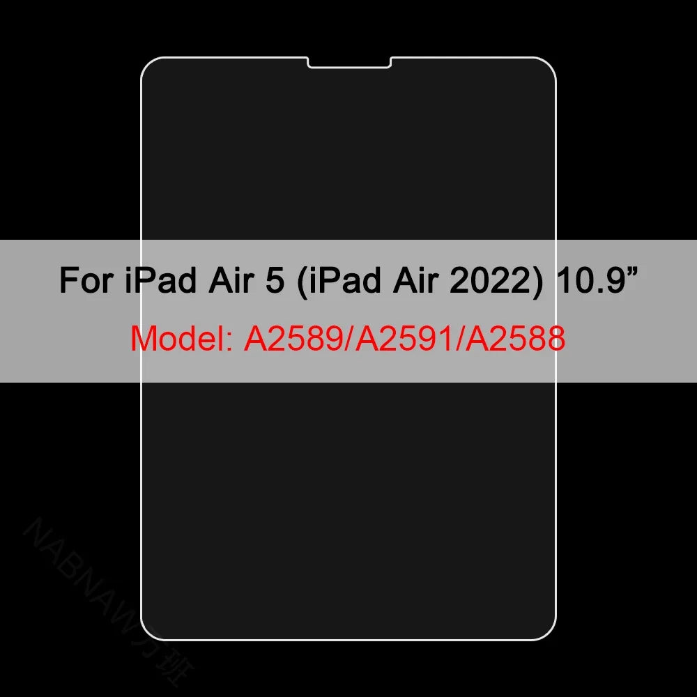 3Pcs Tempered Glass Film For Apple iPad 10th 9th 8th 7th Mini 6 5 4 3 For Apple iPad Air 5 4 3 Pro 12.9 11 2022 2021 2020 2018