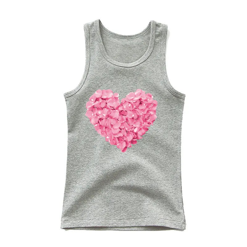 Girls Kawaii Ocean Princess Tanks Kids Sleeveless O-Neck Summer T-Shirt New Catoon Vest Top for Toddler Kids