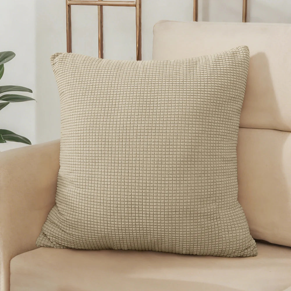 40x40 45x45 50x50 Solid Color Jacquard Pillow Cover for Sofa Office Waist Cushion Cover Home Decorative Pillowcase Decoration