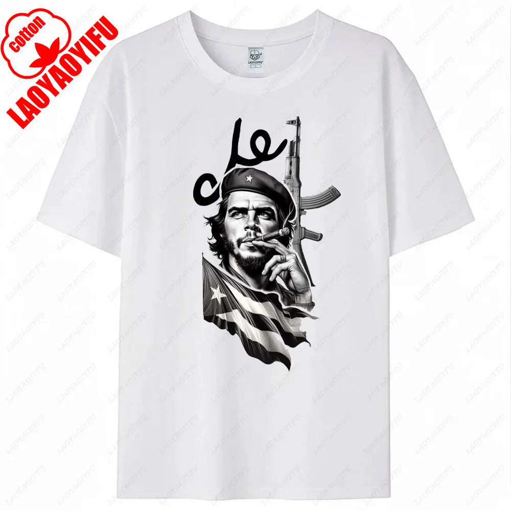Che Guevara Shirt Rebel Cuban Shirt Guerrilla Revolution TShirt Casual Short Sleeve Men High Quality Tee Cotton Loose Tops