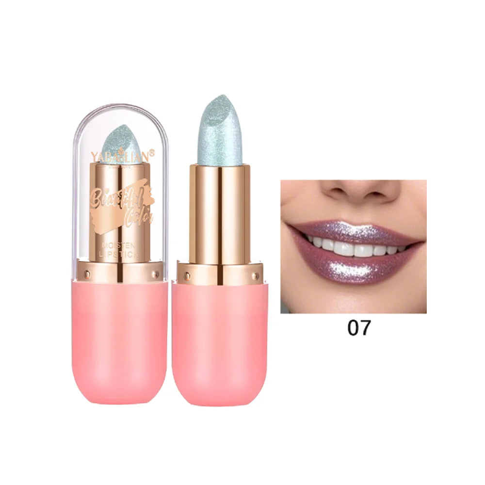 Metallic Violet Chameleon Lipstick Color Changing Matte Glitter Diamond Waterproof