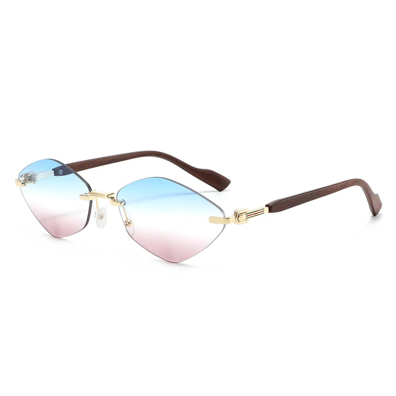 Rimless Diamond Shape Women Sunglasses 2026 Vintage New in Sunglasses Trendy Girls Sun Glasses Очки Солнечные Женские
