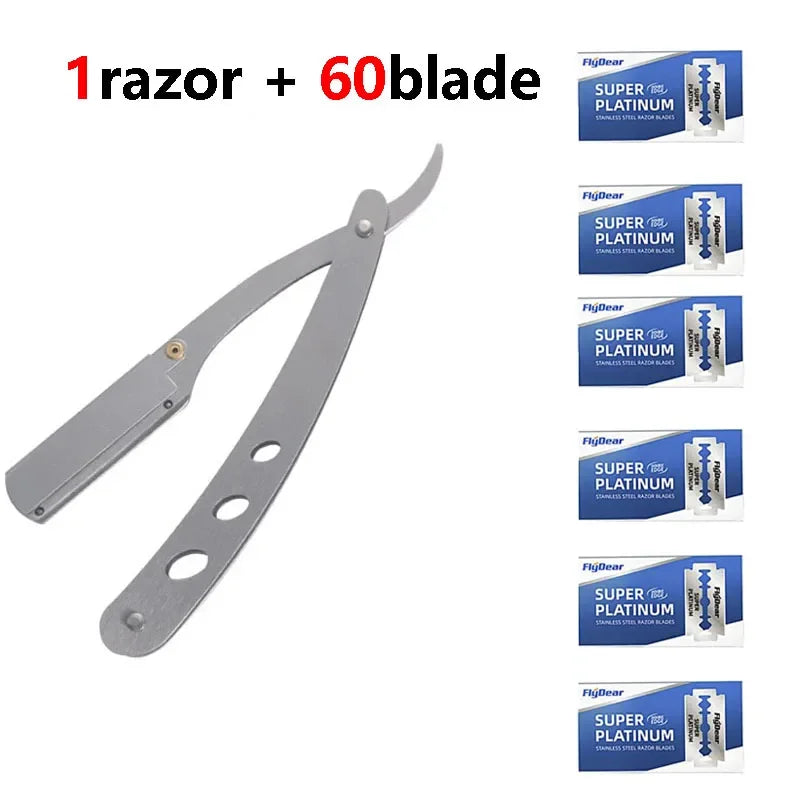 Barber Razor Edge Stainless Steel Shaver Shave With Blade Men Professional Manual Shaver StraightFolding Shaving