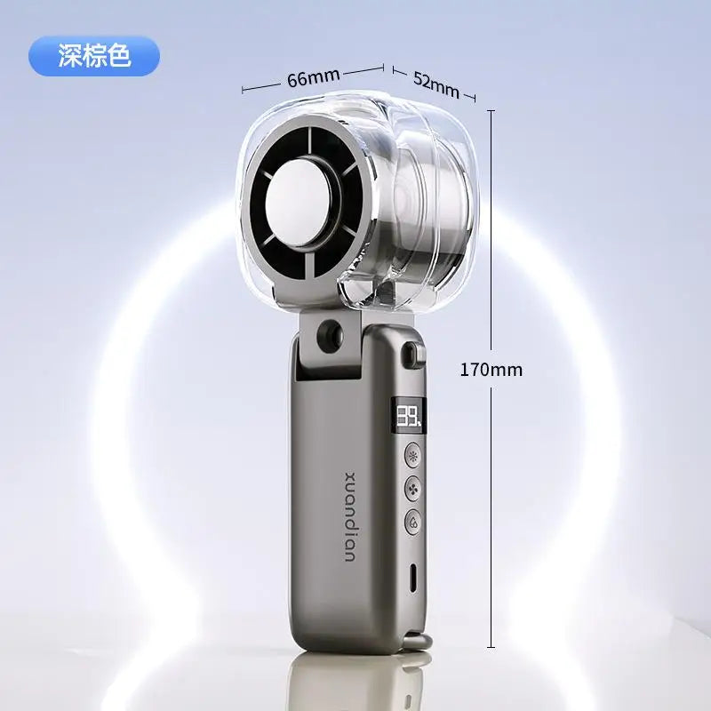 High-Speed Portable Turbo Handheld Misting Fan High-Speed Fan Digital Display Neck-Hanging Ice Spray Humidifying Mini Fan New