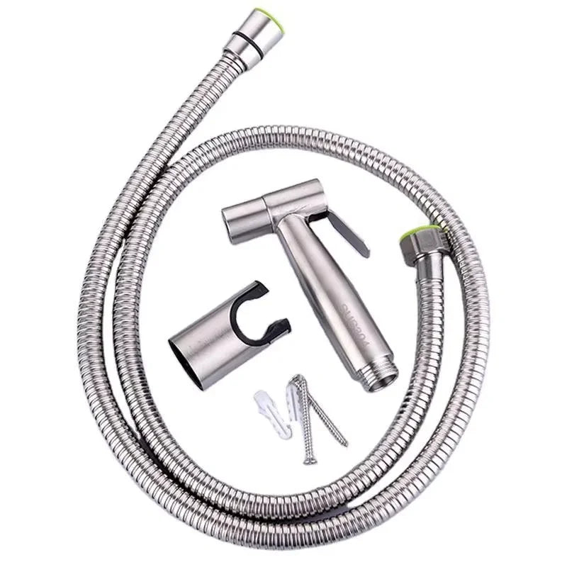 Toilet Bidet Faucet Black Handheld Sprayer Stainless Steel Bathroom Hand Bidet