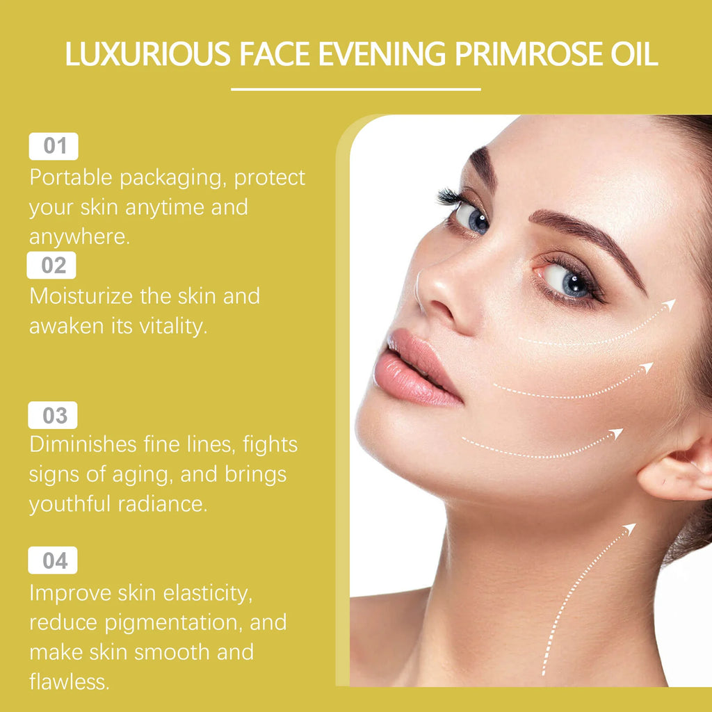 West Month Luxury Evening Primrose Oil Moisturizing Facial Lifting Deep Hydration Face Oil for Glowing Skin Brightening Products