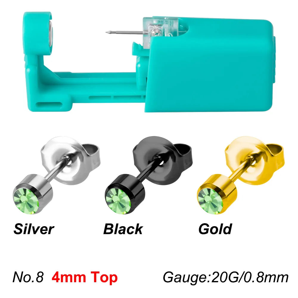 1PC Green No Pain Cartilage Tragus Helix Piercing Gun