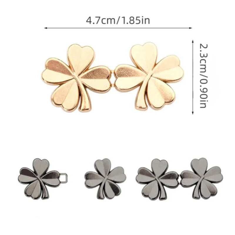 1 Pair Jeans Button Adjustable Clips for Pant Skirts Waist Tightener Buckle