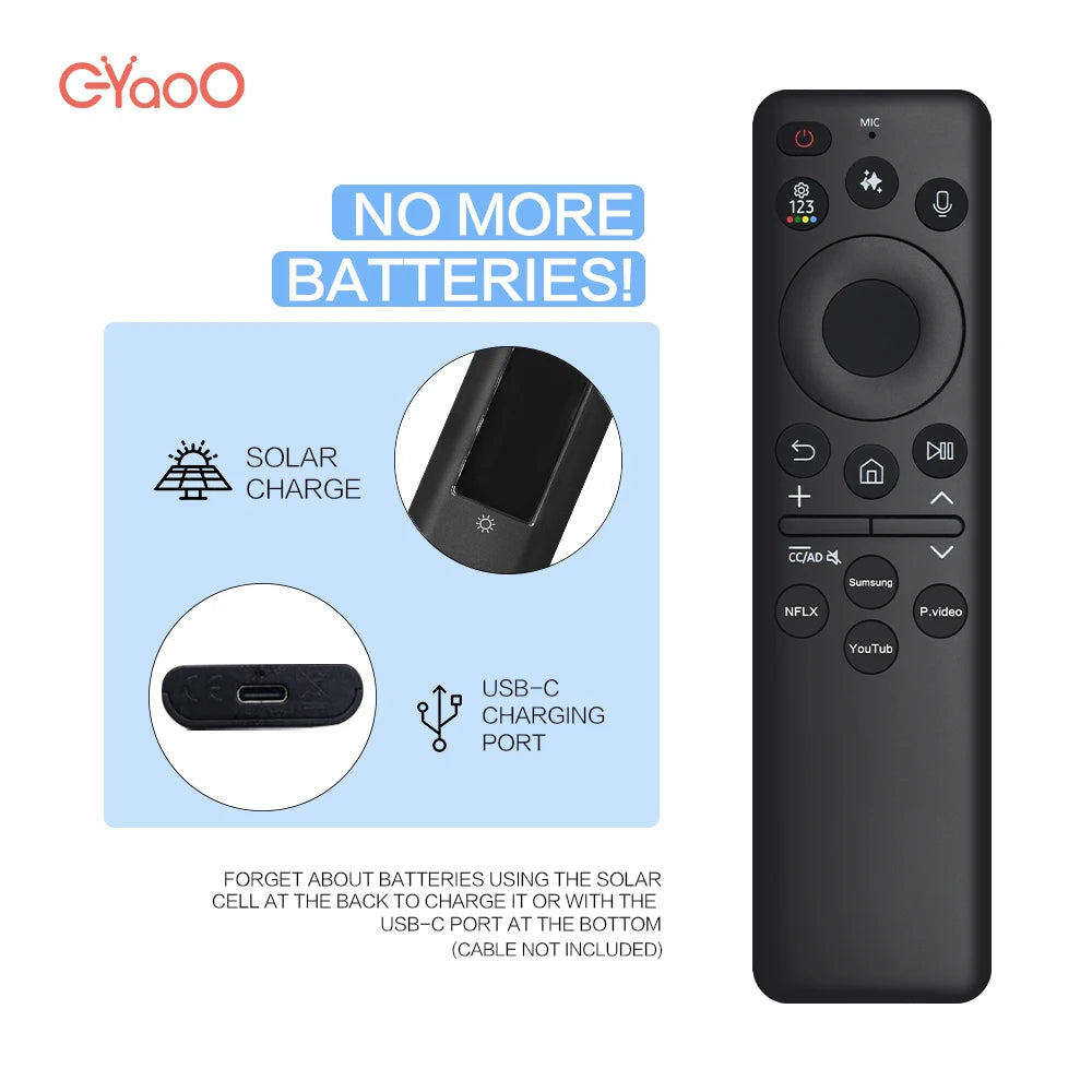 BN59-01480A Solar Voice Remote Control Suitable For Samsung Smart TVs Rechargeable Solar Voice Remote Control For Q80 QN85 QN90