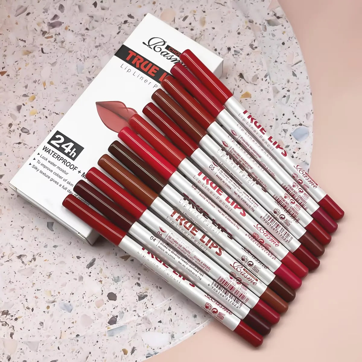 12 pcs Long-Lasting Lipstick Set with Professional Lip Liner Pencil