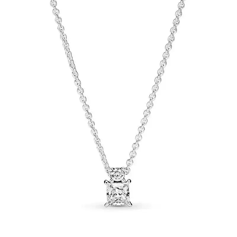 Fashionable Heart Pendant Necklace S925 Pure Silver Zircon