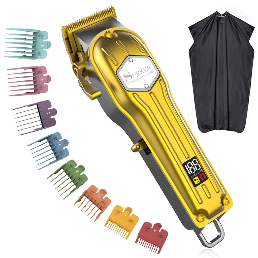 Surker 2025 Gold Trimmer for Men Barber Shop Hair Clipper Razor  USB K7S