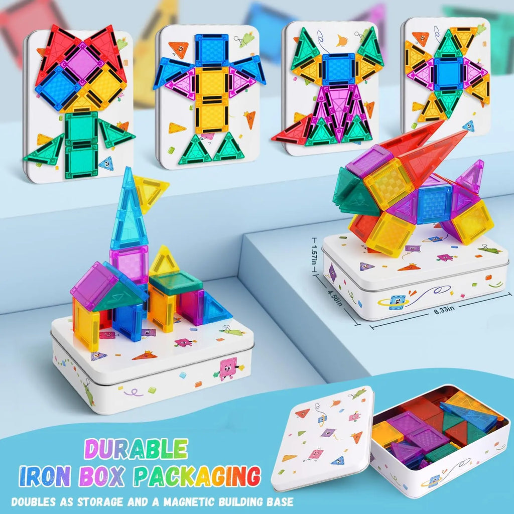 Magnetic Building Blocks DIY Magnets Toys Colorful STEM Stacking Architectural graphic Assembly Learning Educational Gift Toys