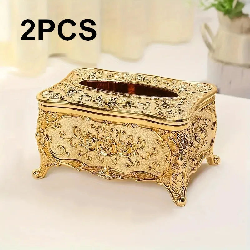 European Rose Tissue Box For Home, Kitchen, Living Room, Bedroom, Hotel, Restaurant, Napkin Extraction Box, Plastic Storage Box